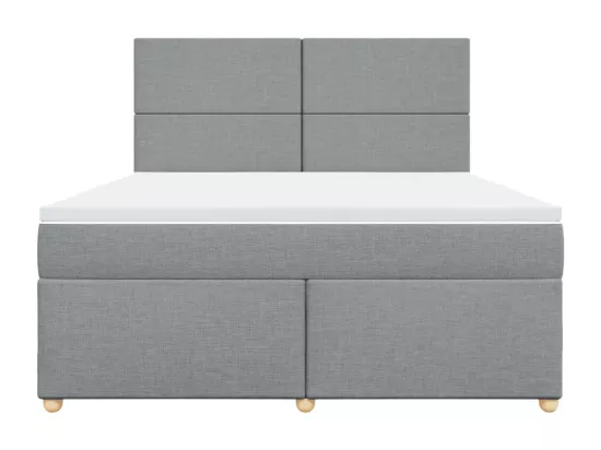 Sommier à lattes de lit avec matelas Gris clair 180x200cm Tissu