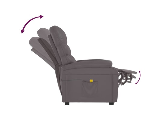 VIDAXL - Fauteuil Relaxation Fauteuil de massage gris similicuir