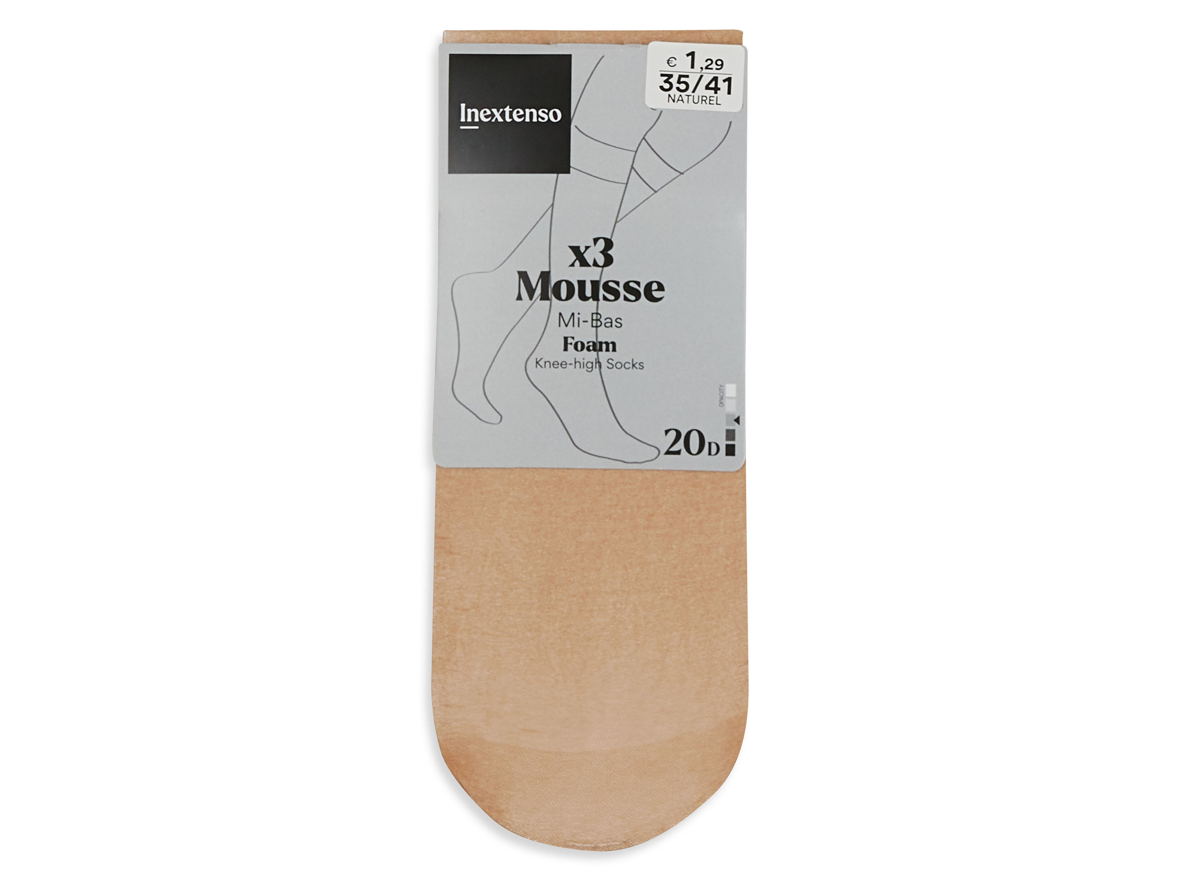 PACK 3 MINI MEIAS IN EXTENSO MOUSSE MULHER