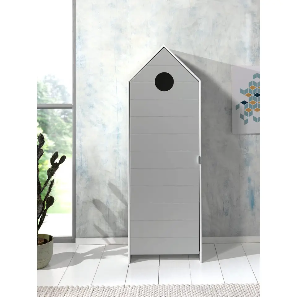 Vipack kledingkast Casimi 1 deurs - grijs - 171,5x57,6x37 cm