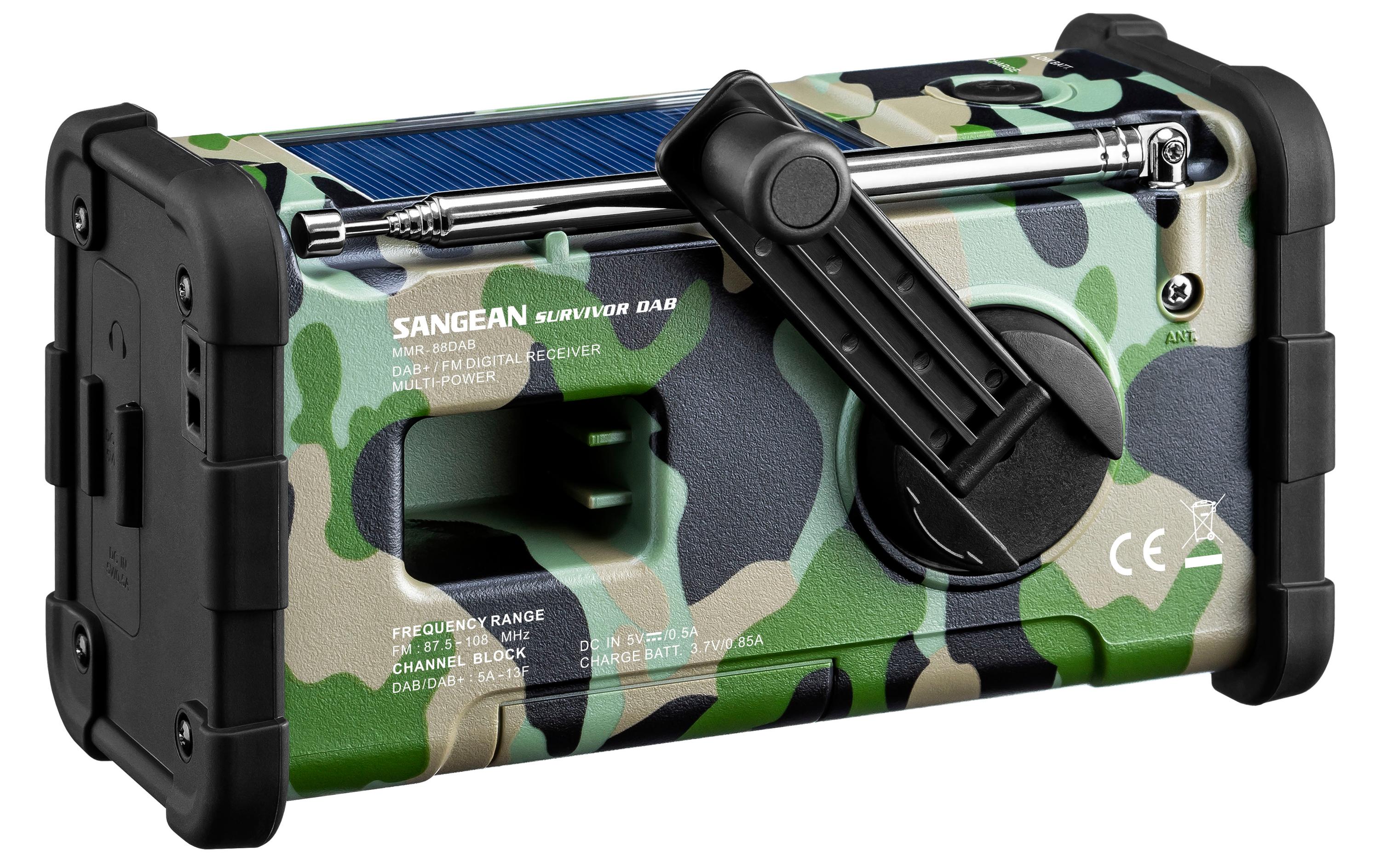 DAB+ Radio Survivor DAB Camouflage<br>Wiederaufladbares Notfallradio / Kurbelradio