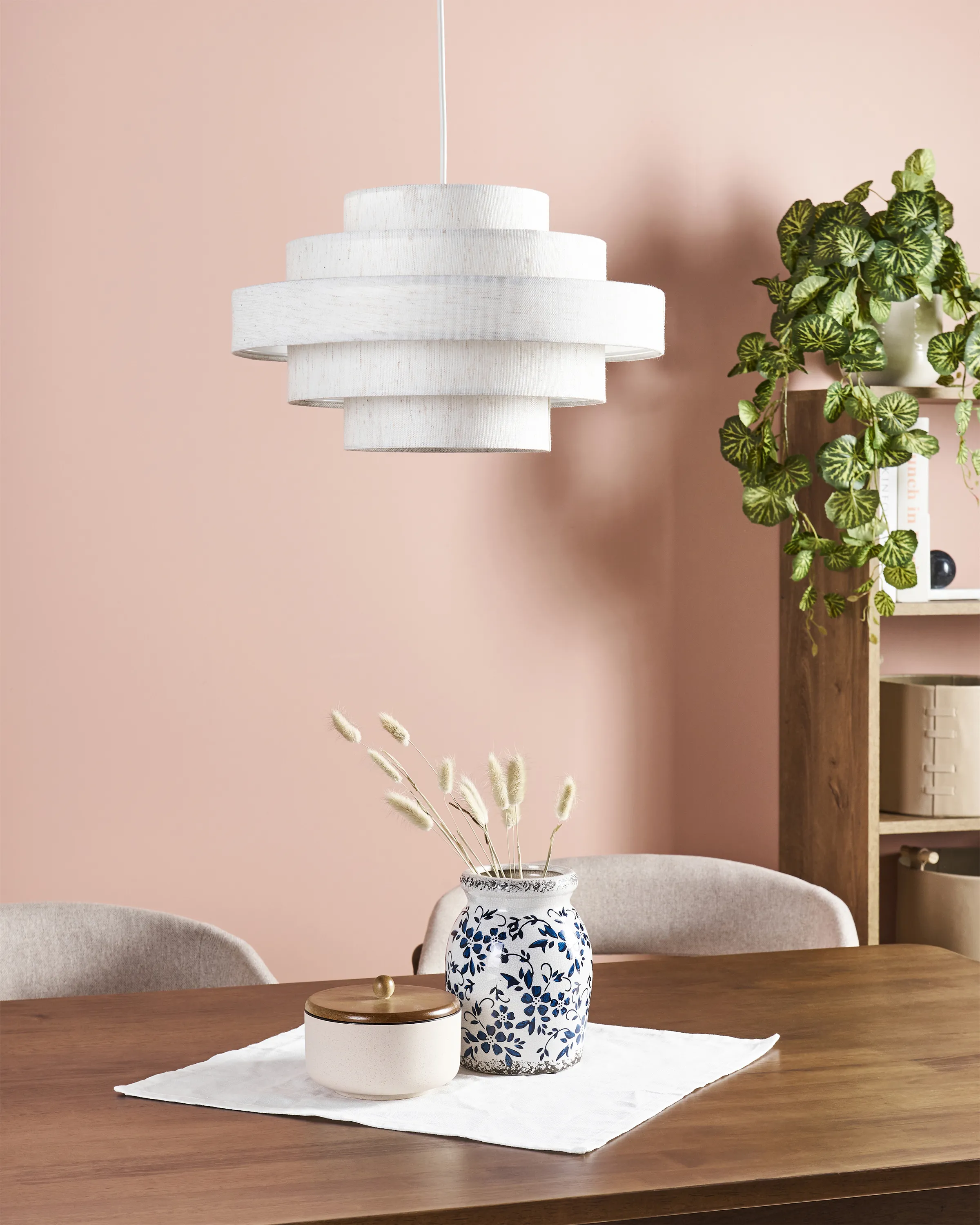 Hanglamp EREBATO Linnen Gebroken wit