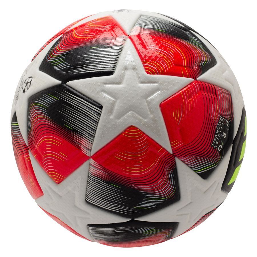 adidas Ballon Pro Champions League 3. 2024/25 Ballon de Match - Blanc/Lucid Red/Lucid Lemon/Argenté