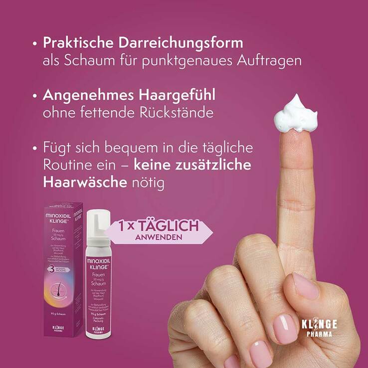 Minoxidil Klinge Frauen 50 mg / g Schaum, 95 g
