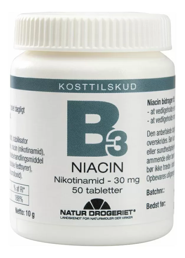 Natur-Drogeriet B3 Niacin 30 mg - 50 tabl.