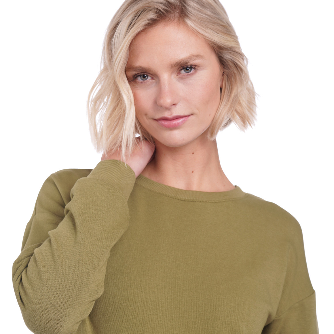 Jonas Nielsen Damen Sweatshirt mit Rückenprint oliv