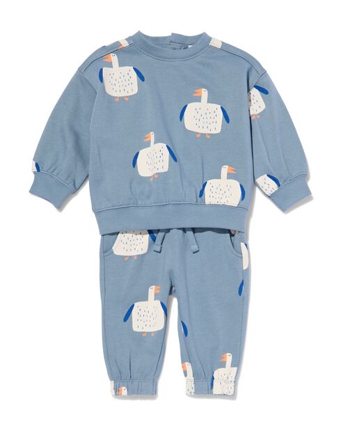 ensemble pull et pantalon canards pour bébé bleu