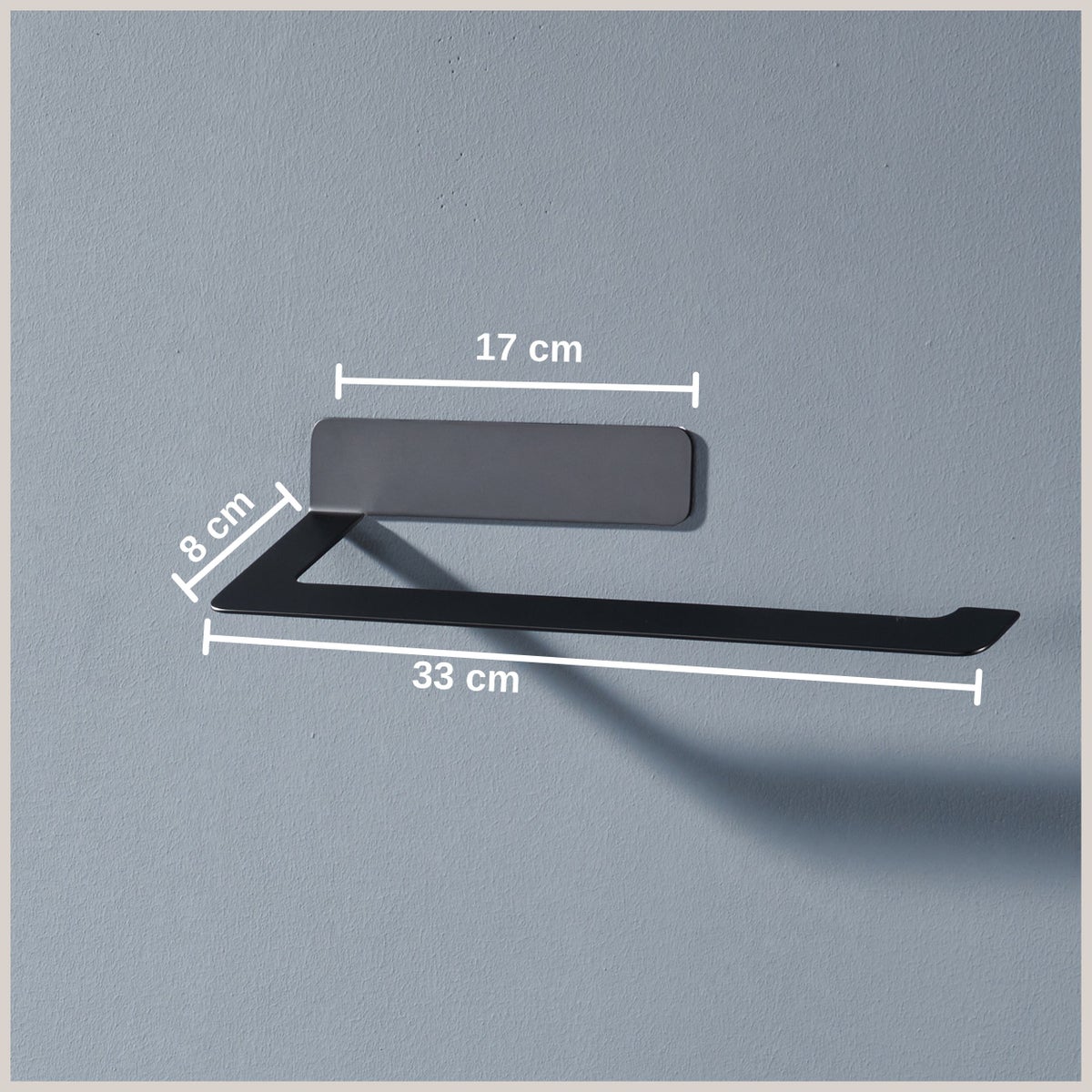 DEKAZIA® Keukenrolhouder Zwart | Keukenrolhouder zonder boren, Wandgemonteerde keukenrolhouder, Keukenrolhouder, RVS keukenrolhouder
