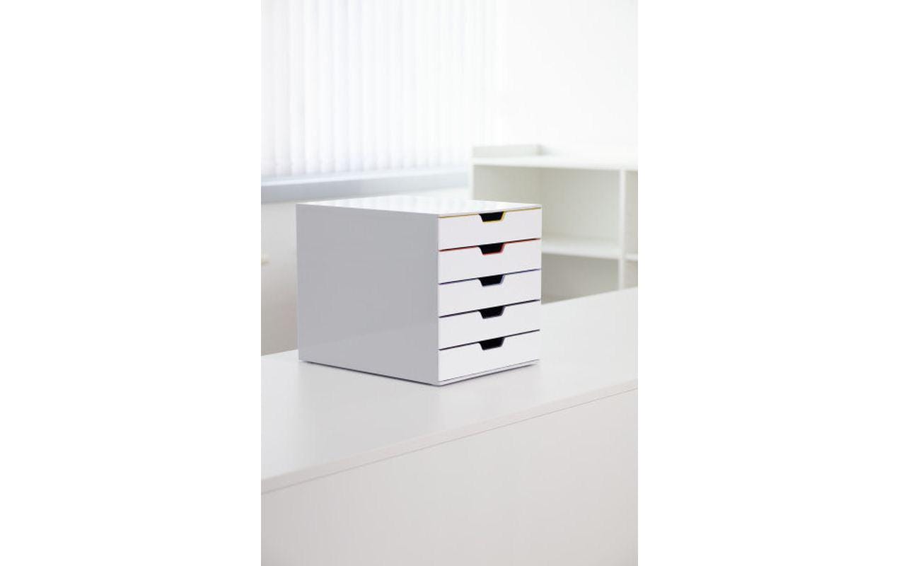 Schubladenbox Varicolor MIX 5Zeitlos-elegante Schubladenbox mit 5 farbigen Schubladen als Organisations- und Orientierungshilfe