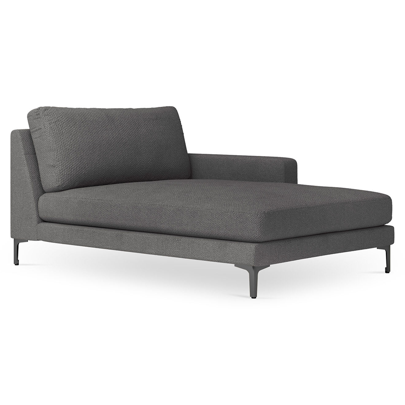 Mazzini Sofas Chaise Longue Droite Venus gris foncé - 160x104x90 cm