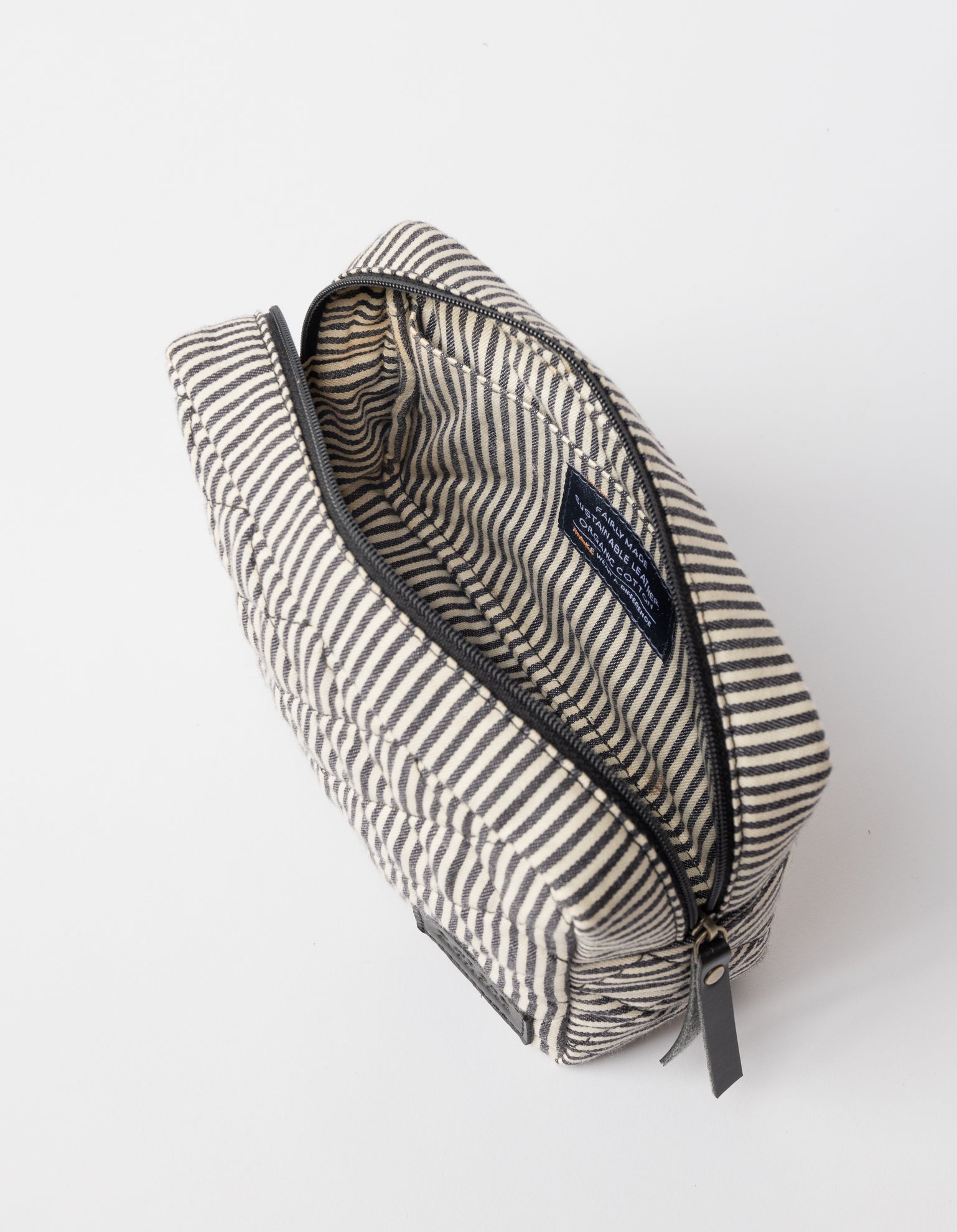 Bella Pouch - Cotton Black Classic Leather