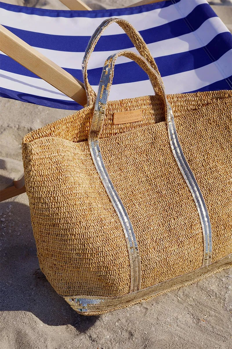Sac cabas grand raphia et paillettes Vanessa Bruno