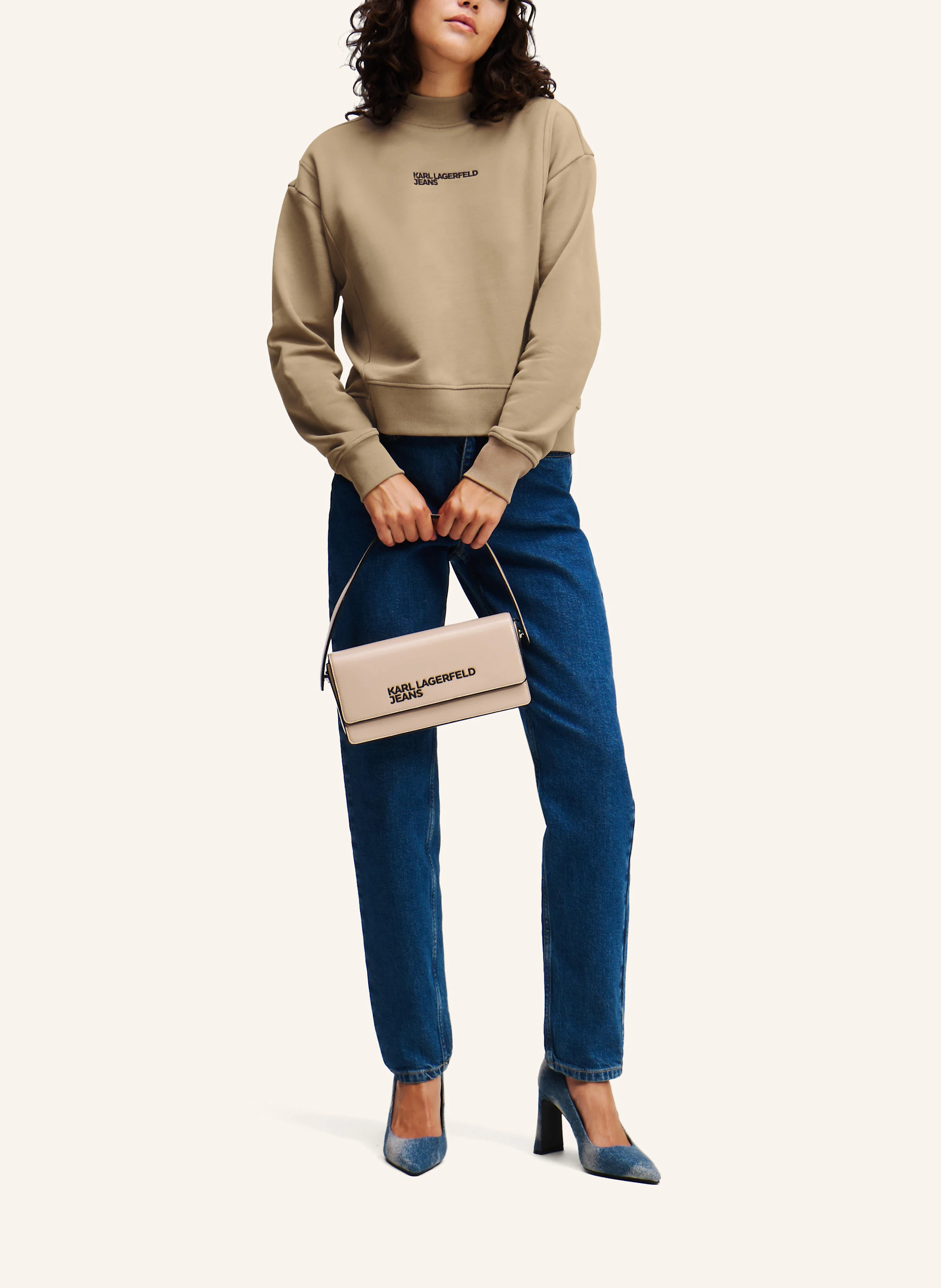 KARL LAGERFELD JEANS ASYMMETRISCHES SWEATSHIRT MIT STEHKRAGEN
