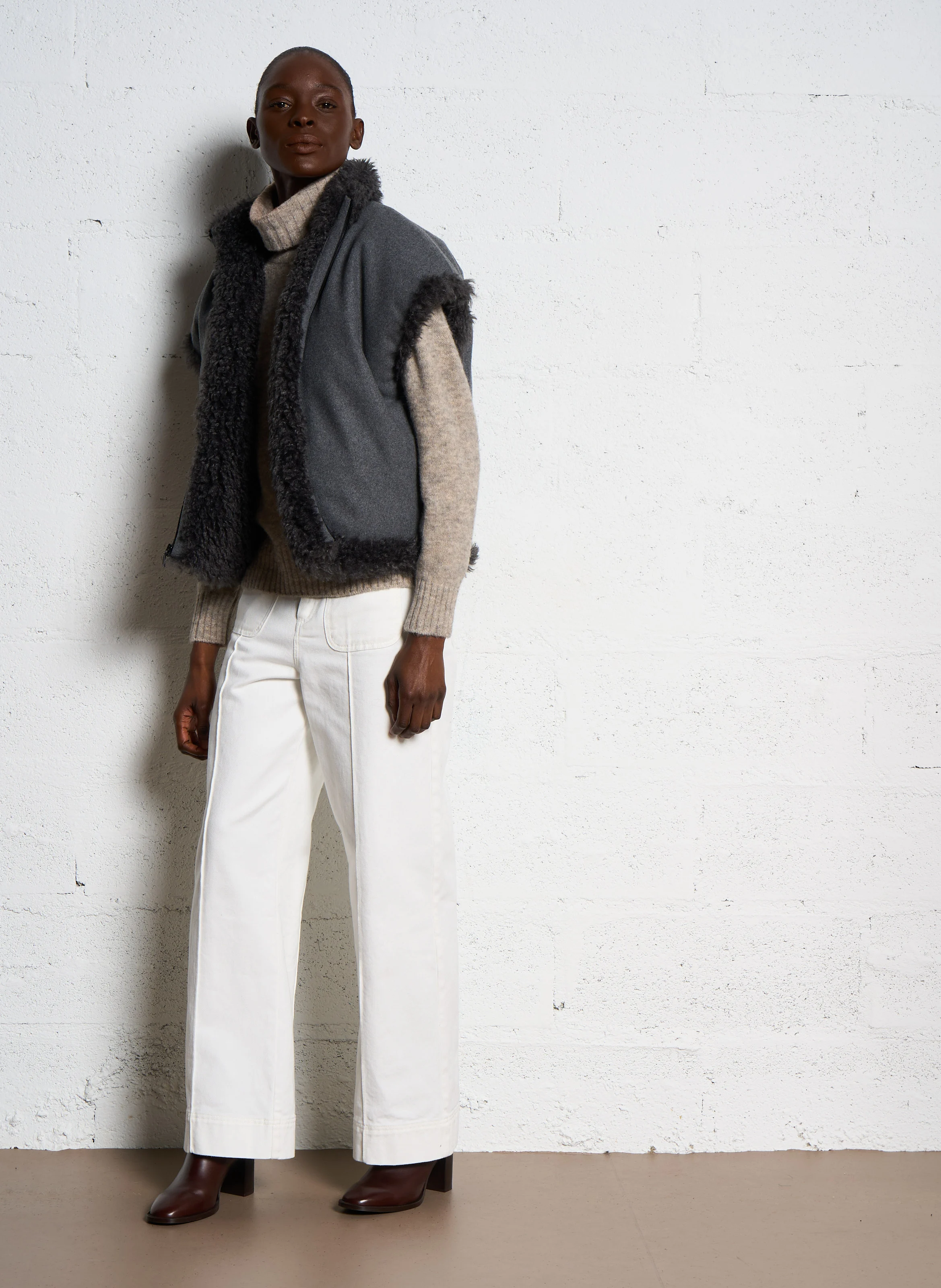 WINDY - Pull col roulé| Gris
