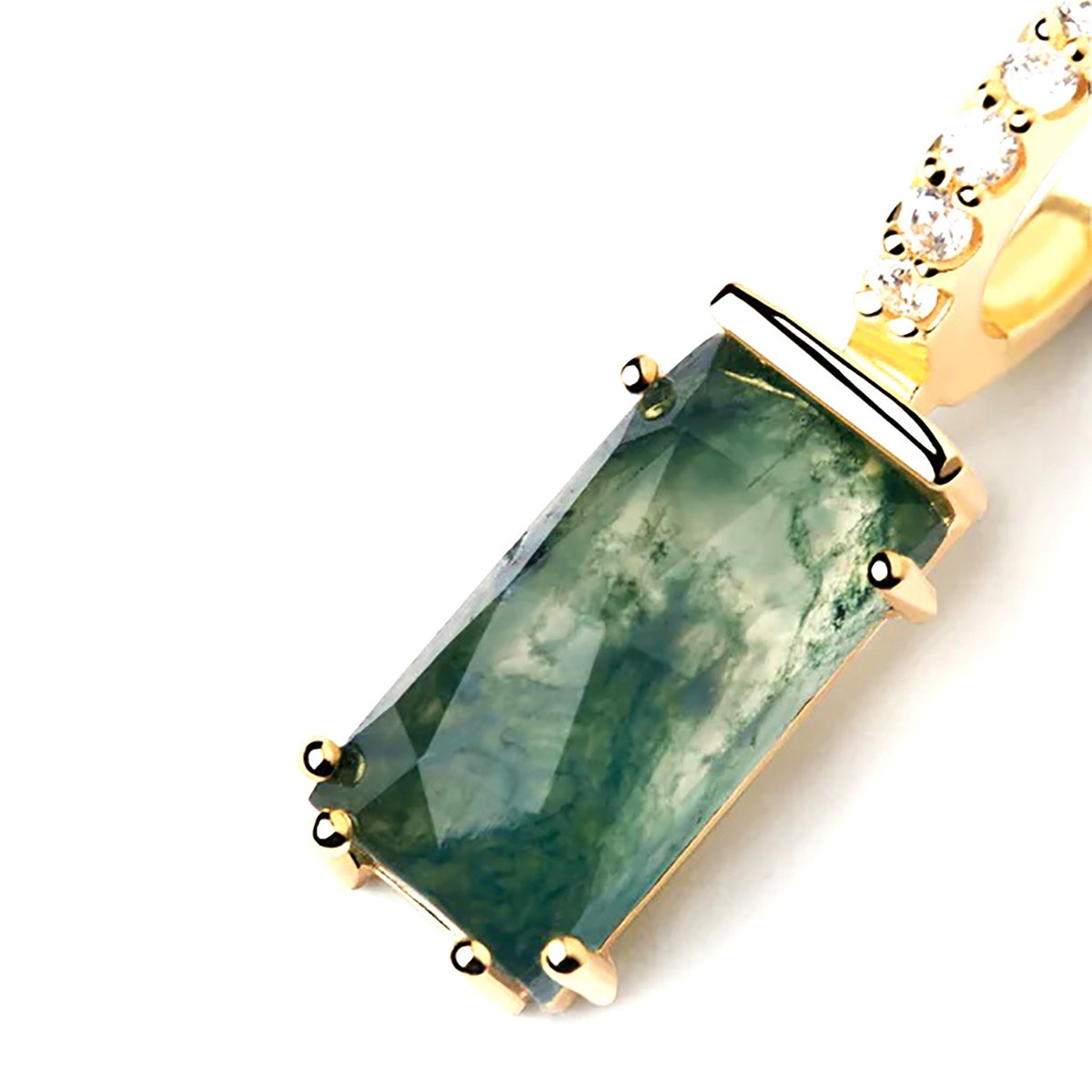 Boucle d'oreille individuelle PdPaola Kaori Agate verte
