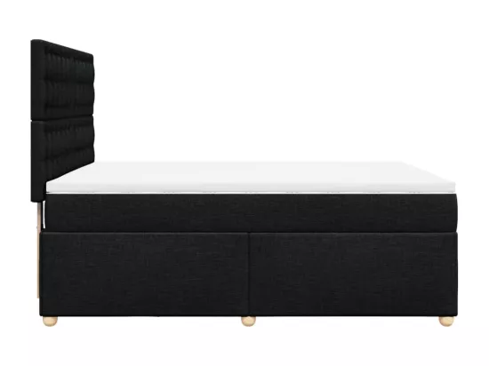Sommier à lattes de lit avec matelas Noir 140x190 cm Tissu