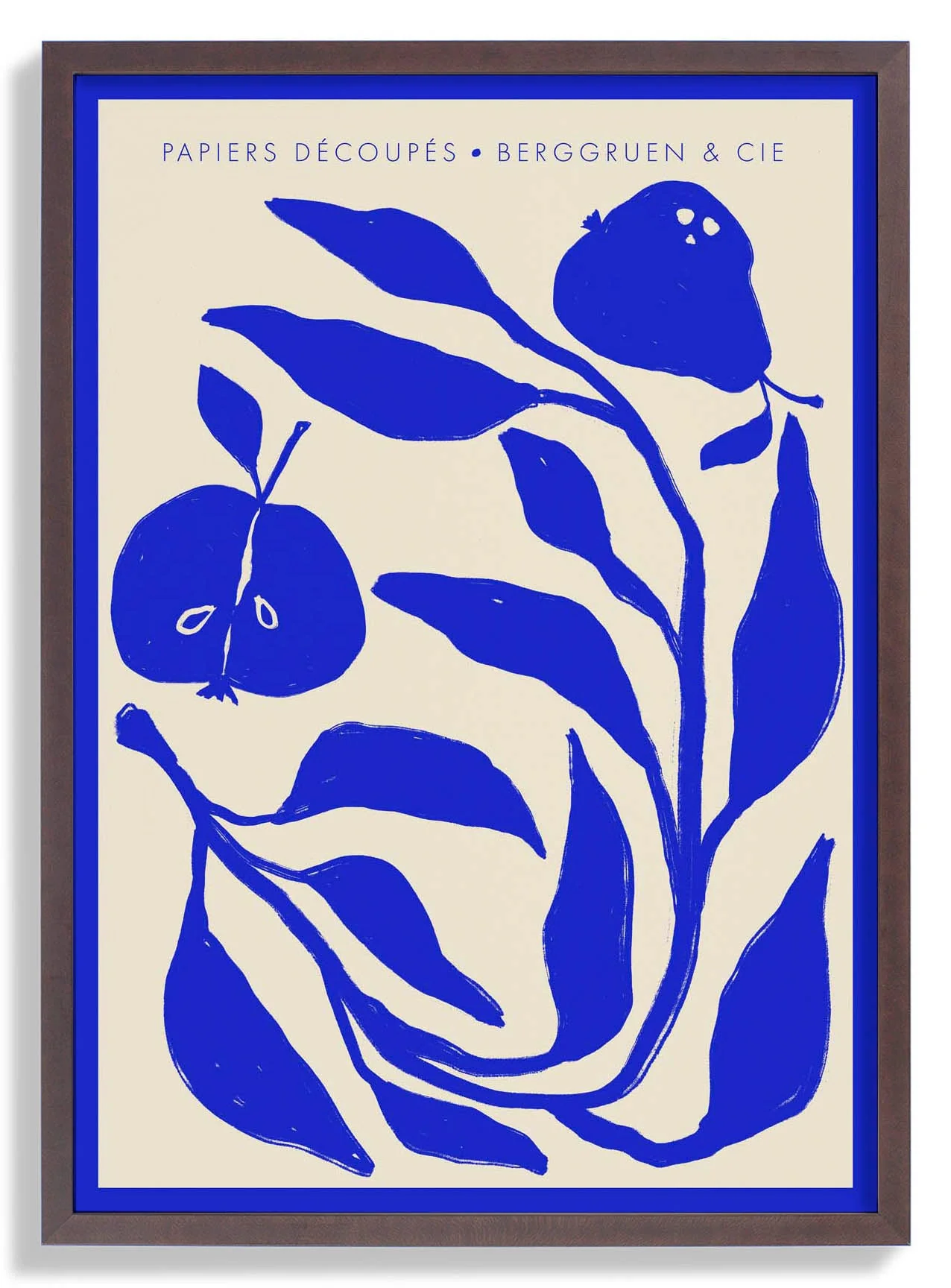 Äpfel Birnen Blau Papiers Découpés Kunstausstellung