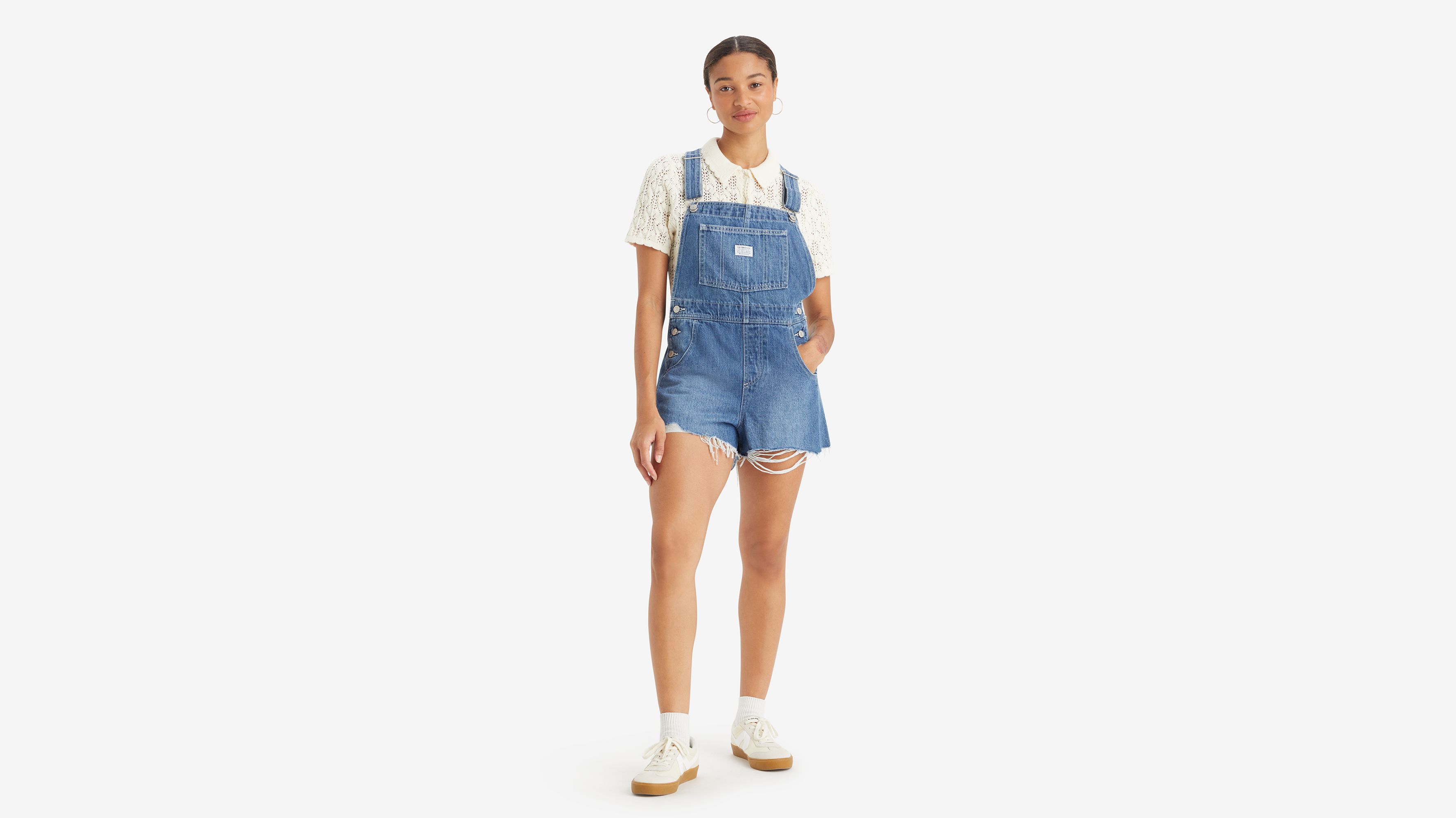 Salopette-short vintage - Mend Me Not - Bleu
