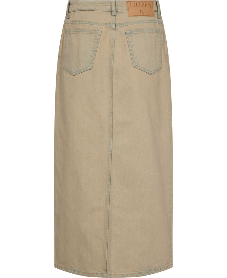 Filippa K Long Slit Denim Skirt Beige over