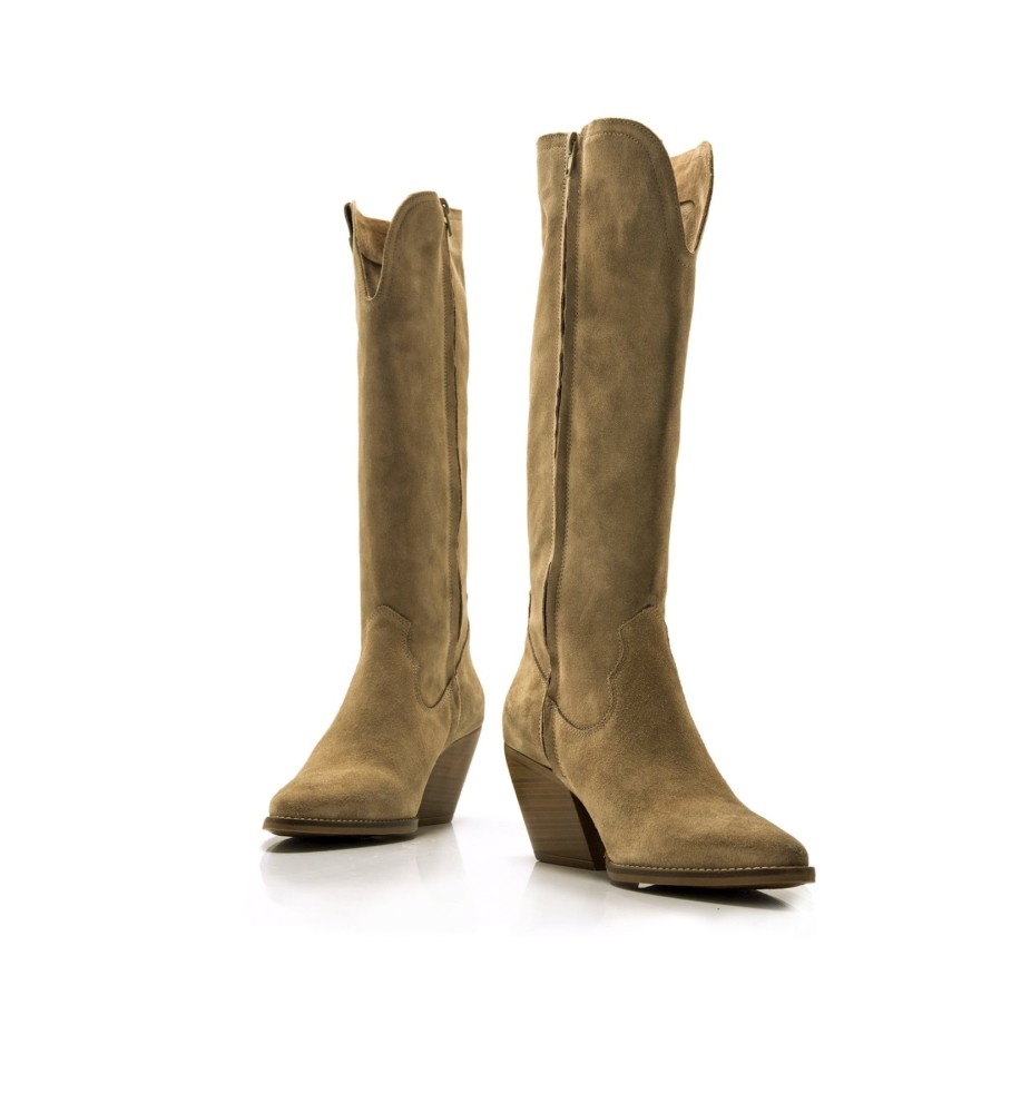 Botas Mustang Missouri em couro marrom - Salto de 5 cm -