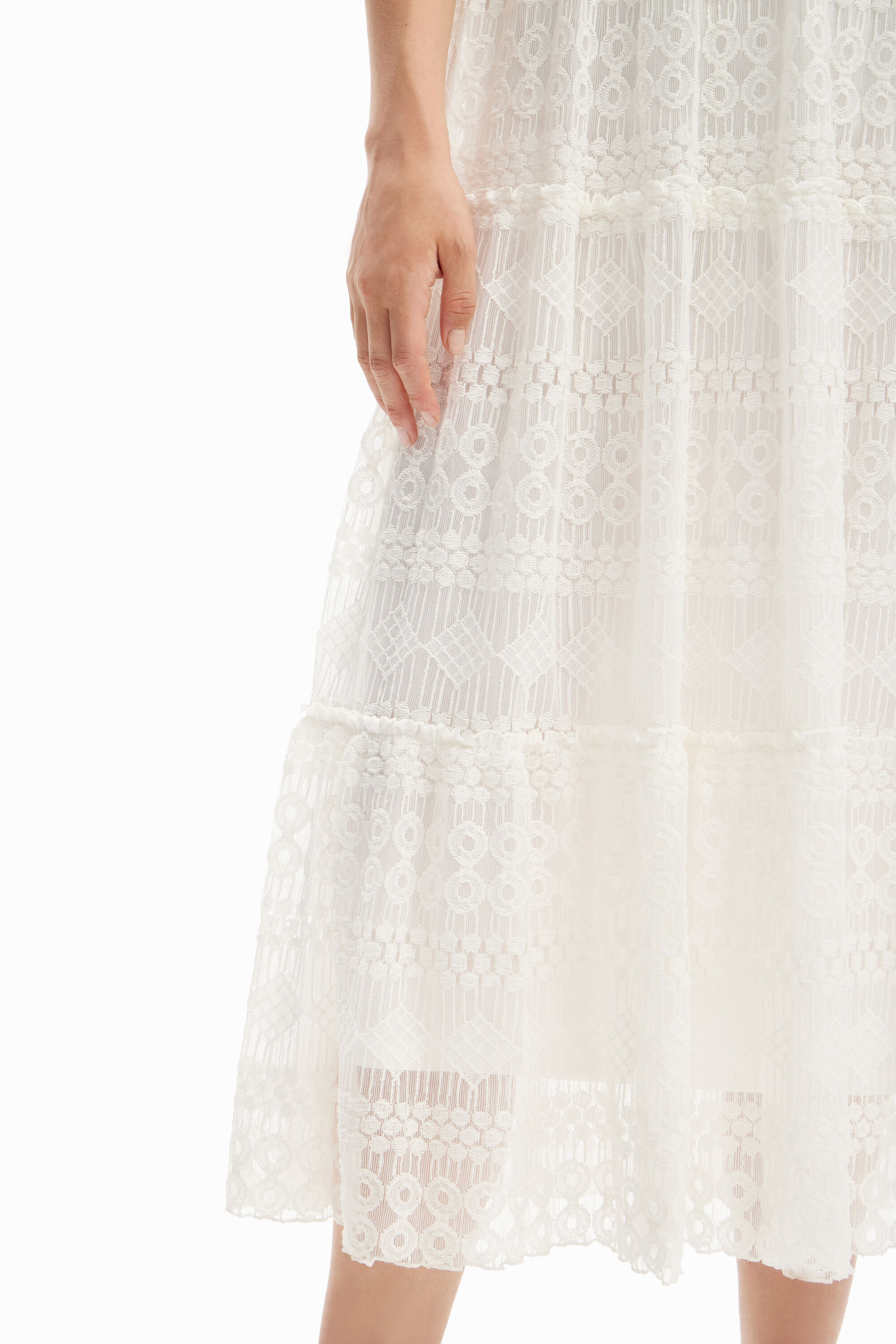 Robe midi combinée tulle
