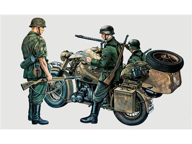 Italeri Bausatz BMW R75 mit Seitenwagen 1:35 Kunststoff Modellbausatz