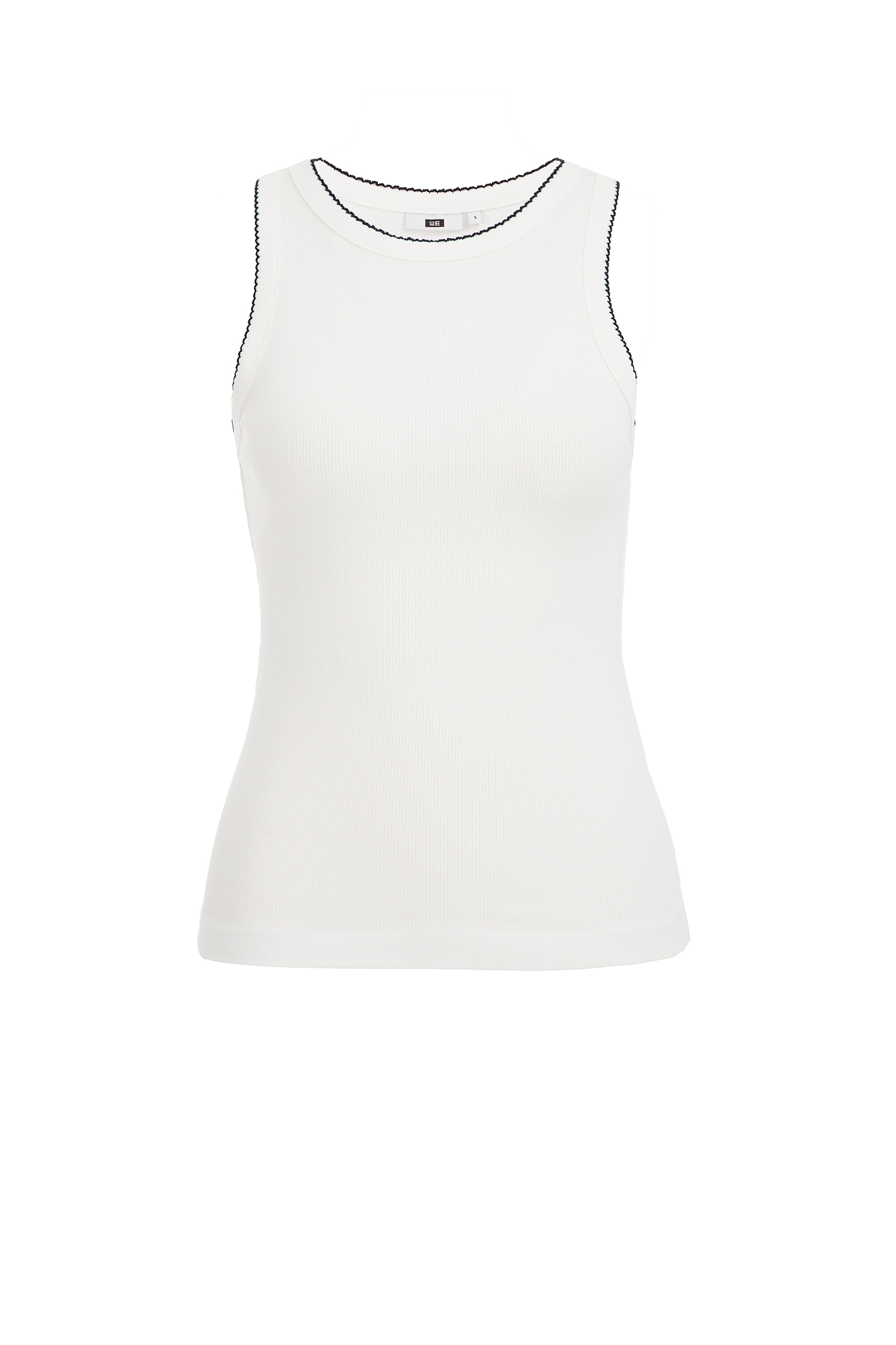 geribd singlet met contrast WE Fashion Wit