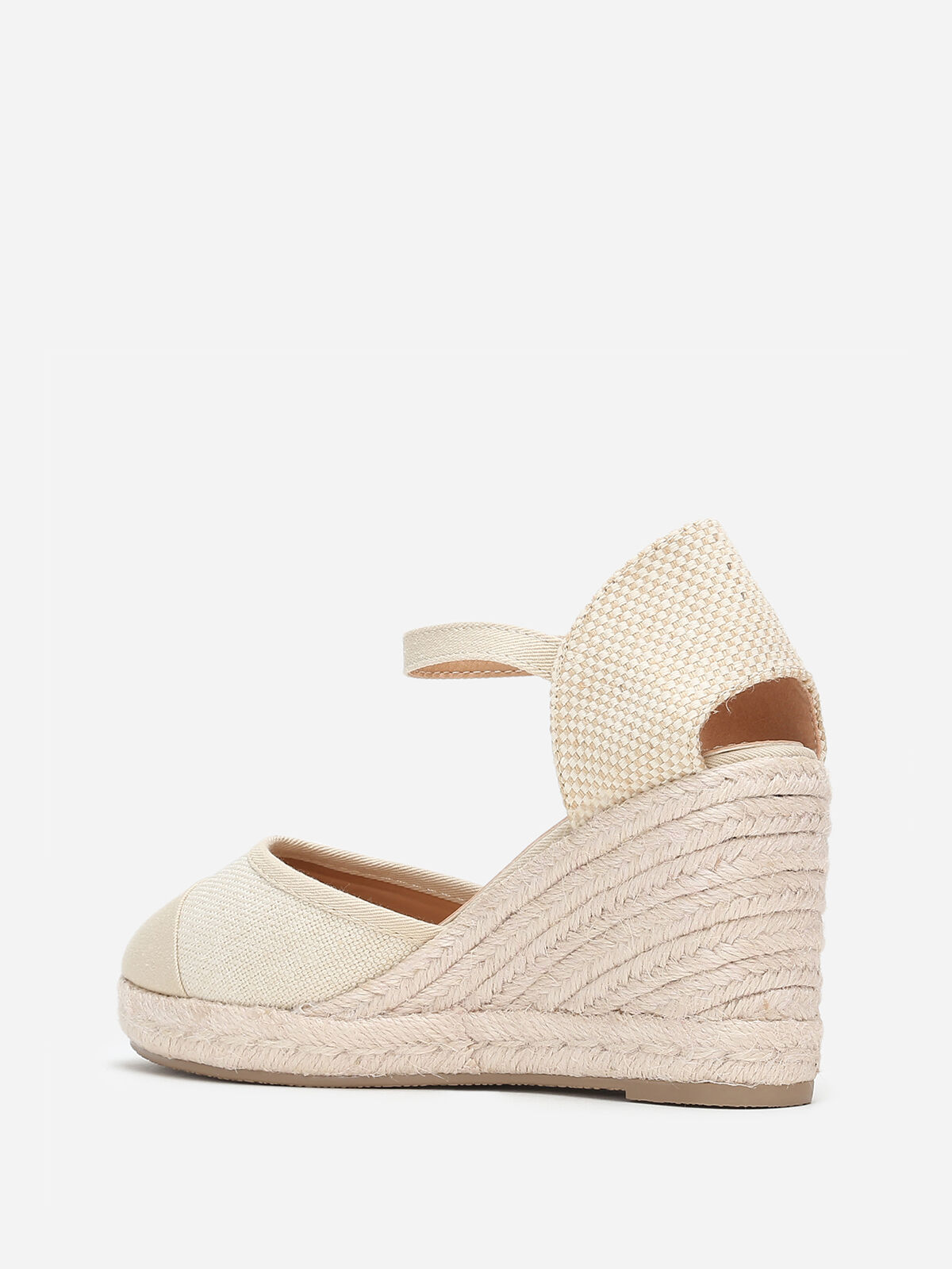 Espadrilles compensées en toile- Beige
