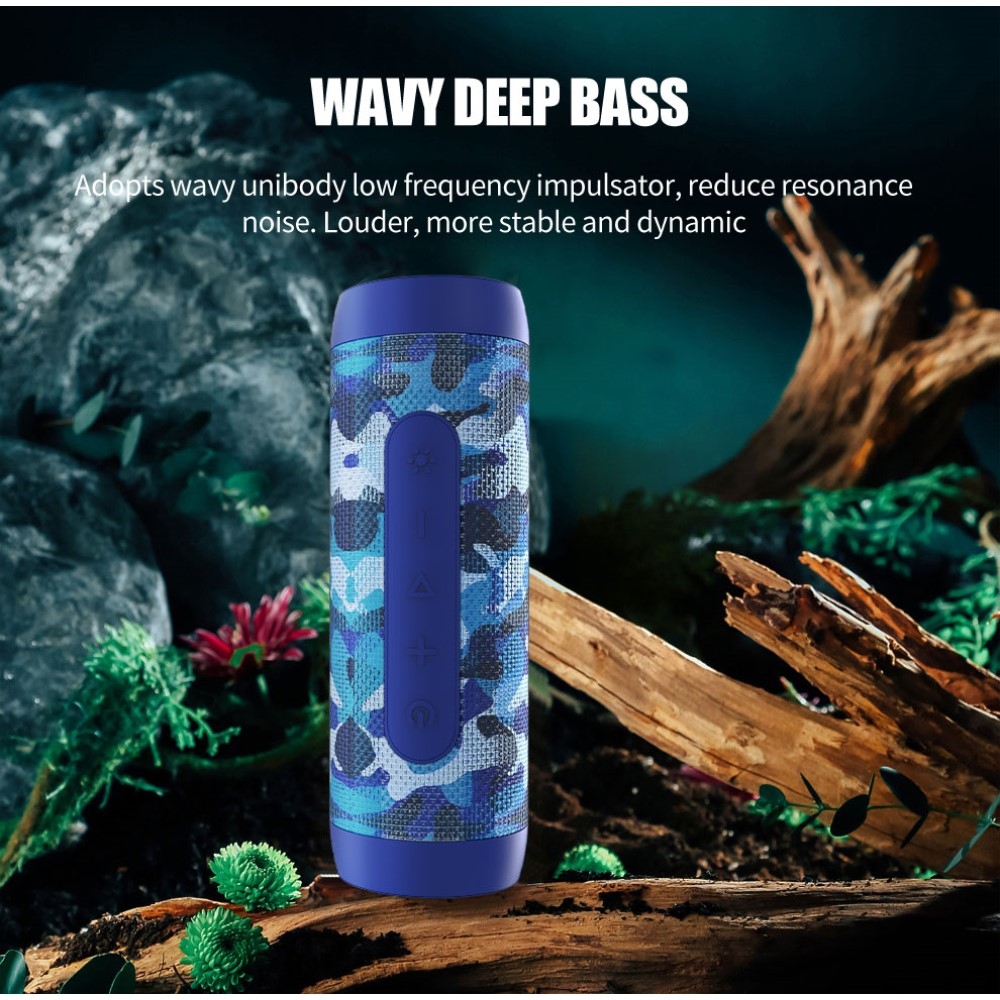 3in1 Bluetooth 5.0 Outdoor Lautsprecher FM Radio Powerbank 4000mAh   1W Taschenlampe (MicroSD Slot   Aux In) - Blau