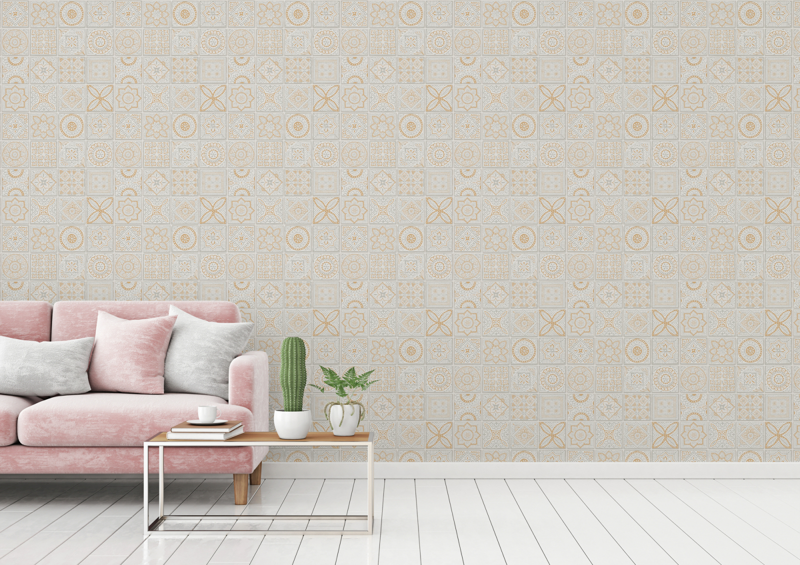 A.S. Creation Vliestapete - gold-grau - Fliesen - 10 Meter