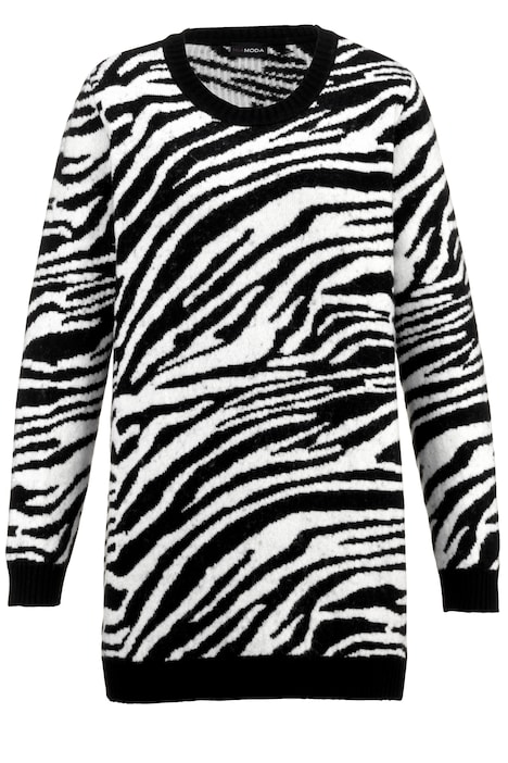 Long-Pullover, Zebramuster, Langarm