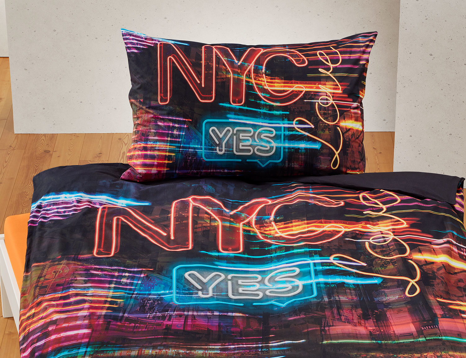 Bettwäsche mit NYC Schriftzug
