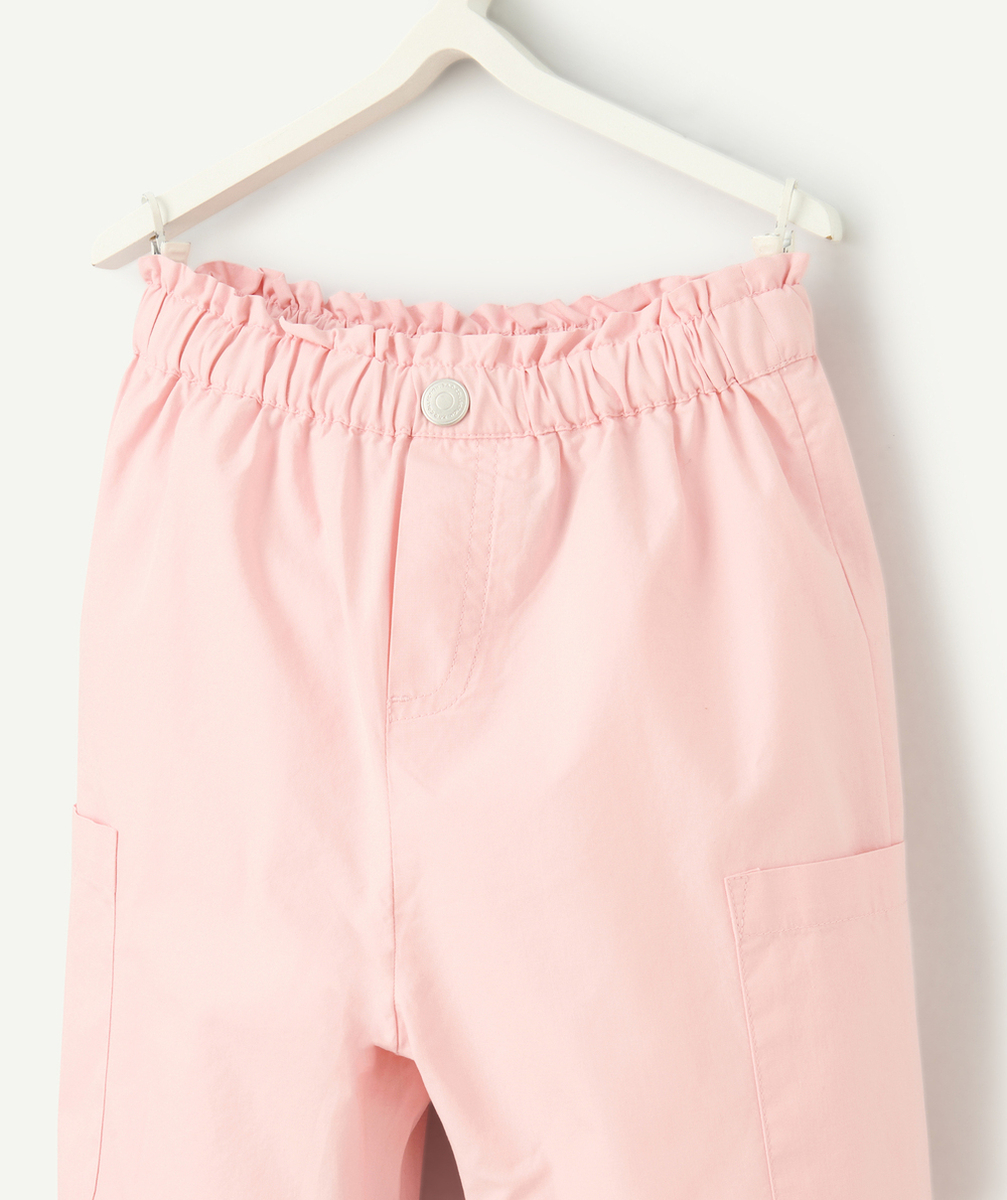pantalon large cargo bébé fille ultra léger rose