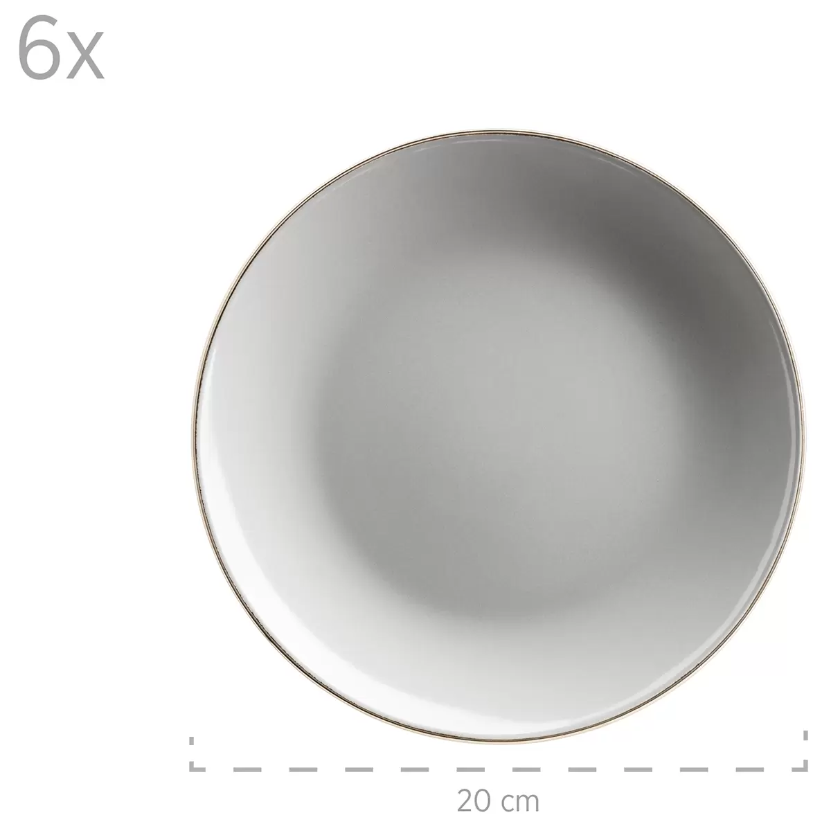 Kombiservice 24-tlg. METALLIC RIM Grau