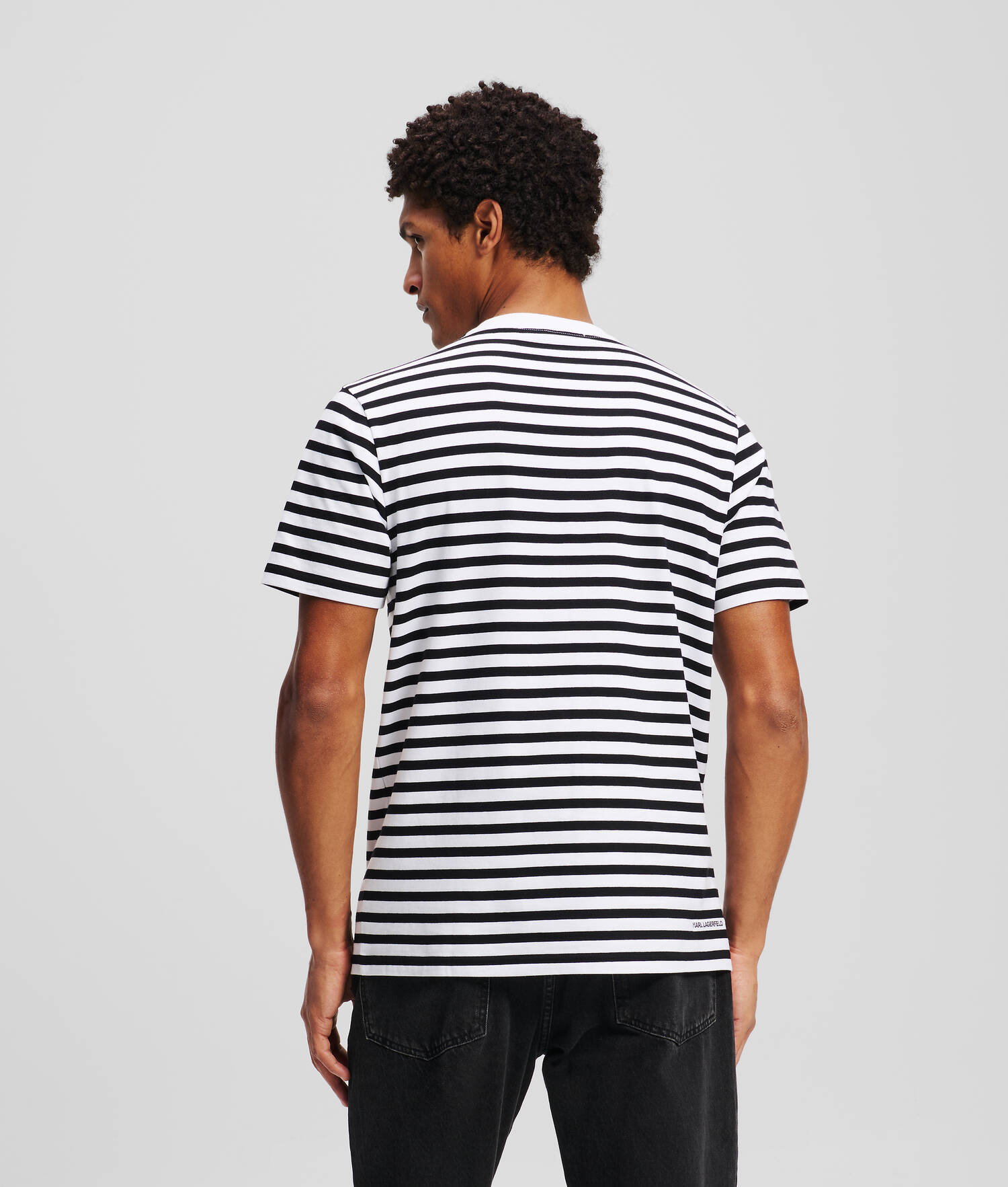 T-SHIRT À RAYURES IKON - Noir/Blanc