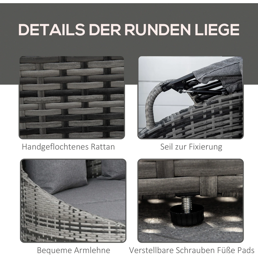 Outsunny Gartenliege grau