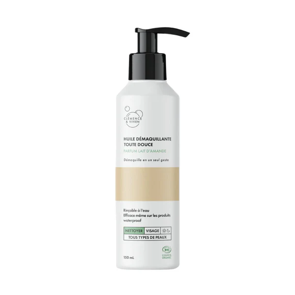 Clémence & vivien Huile Démaquillante Toute Douce - Lait d'Amande 150ml