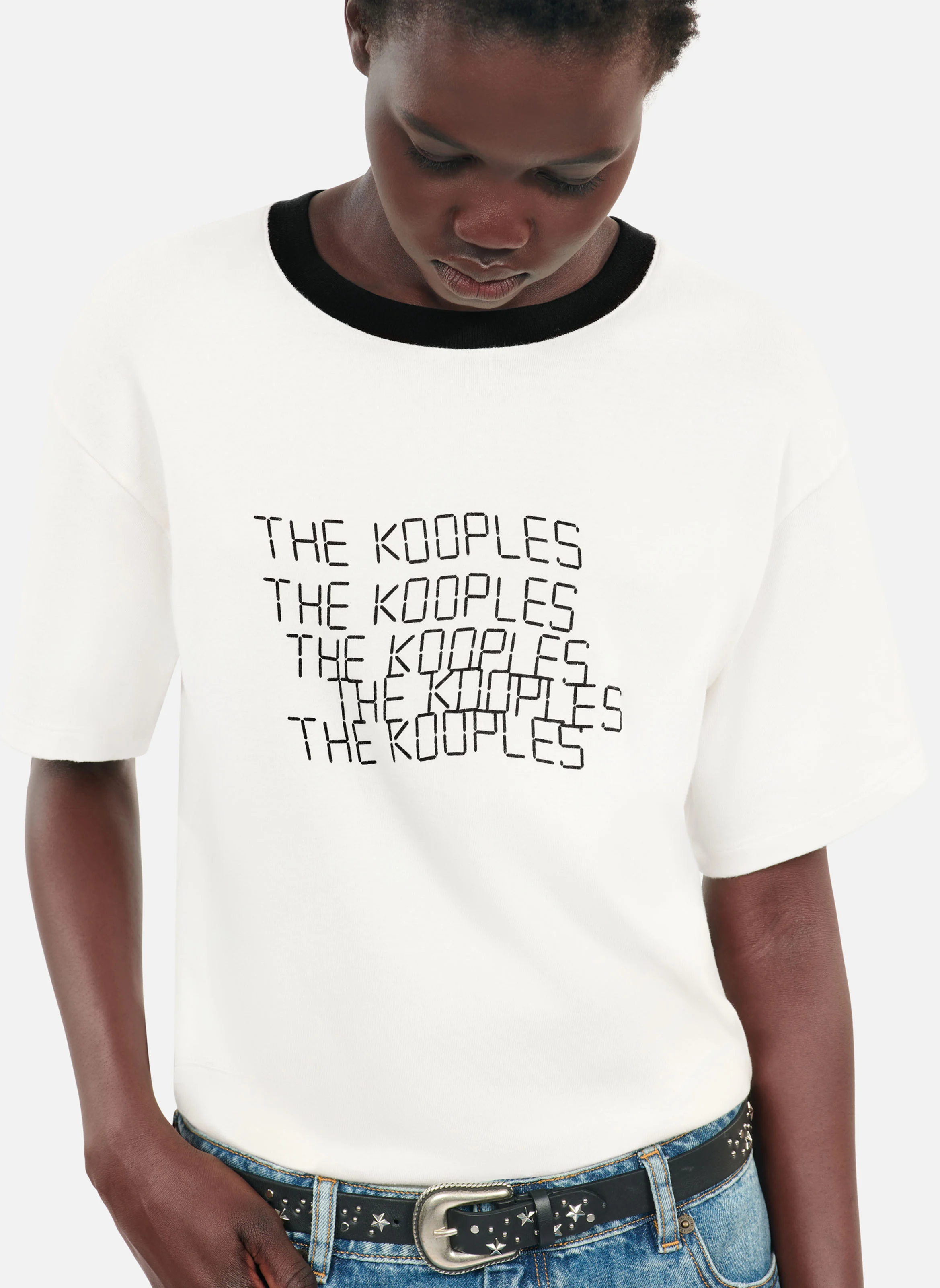 Tee-shirt col rond en coton | Blanc