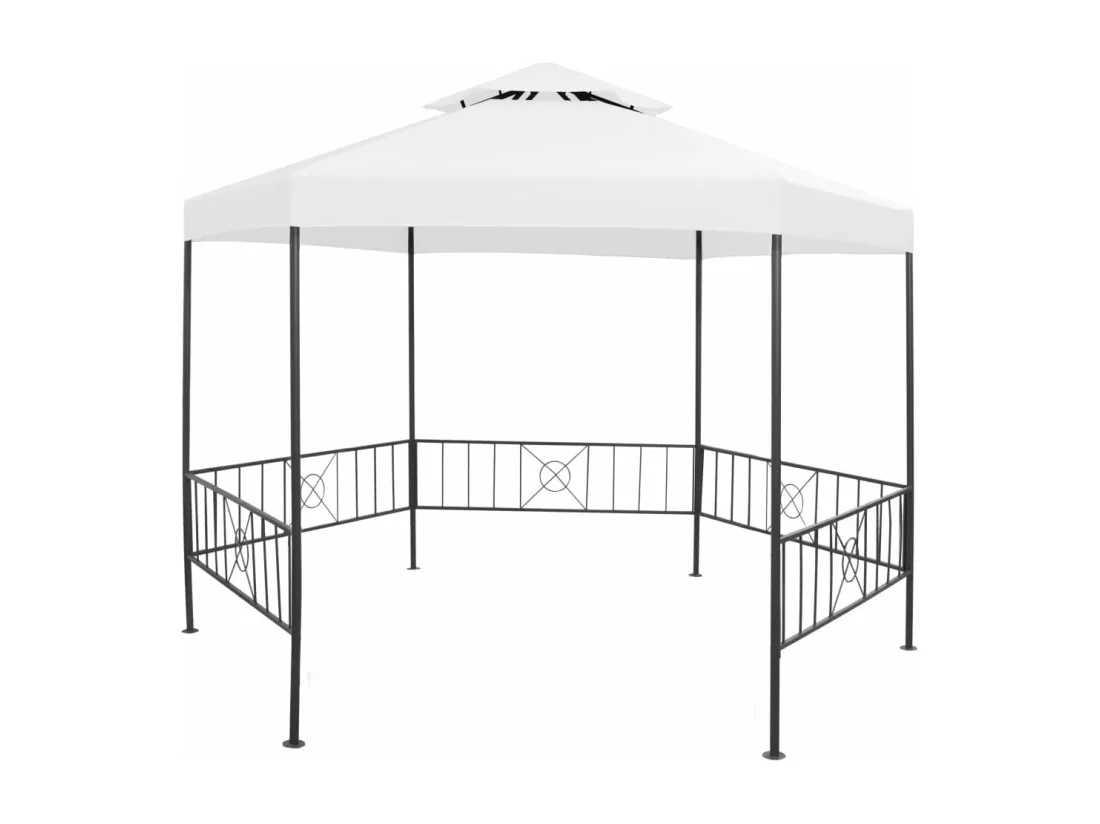 Belvédère de jardin 323x275x265 cm Blanc 180 g/m²