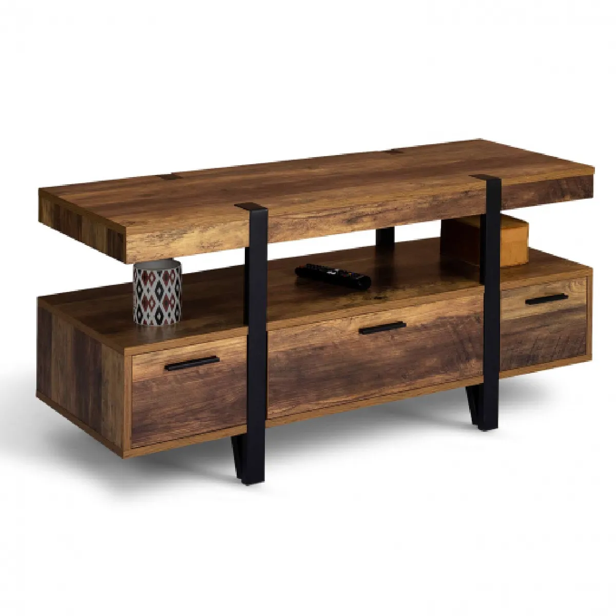 Idmarket Meuble TV AUSTRIA 113 cm - Bois foncé