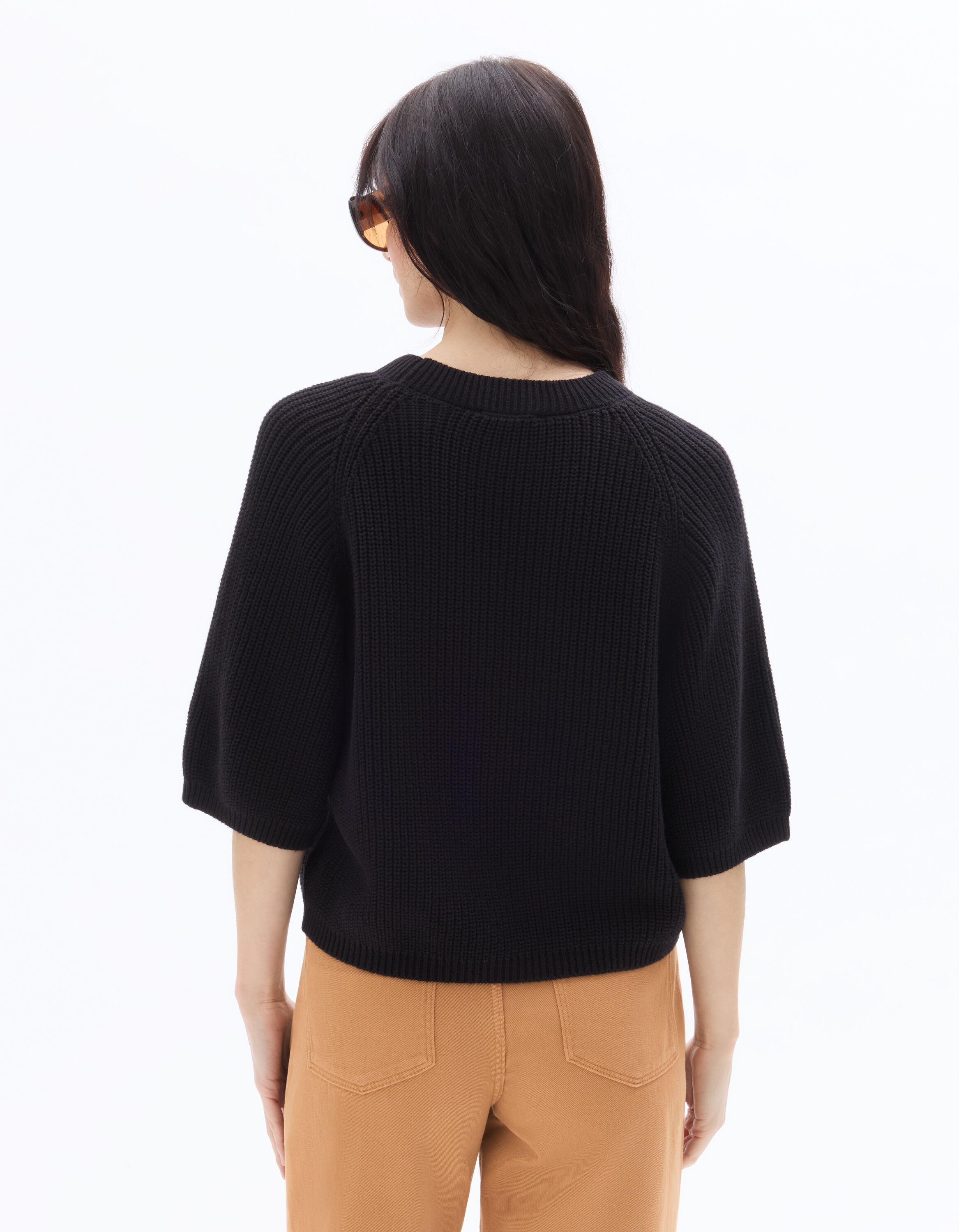 Pull oversize manches 3/4 - noir