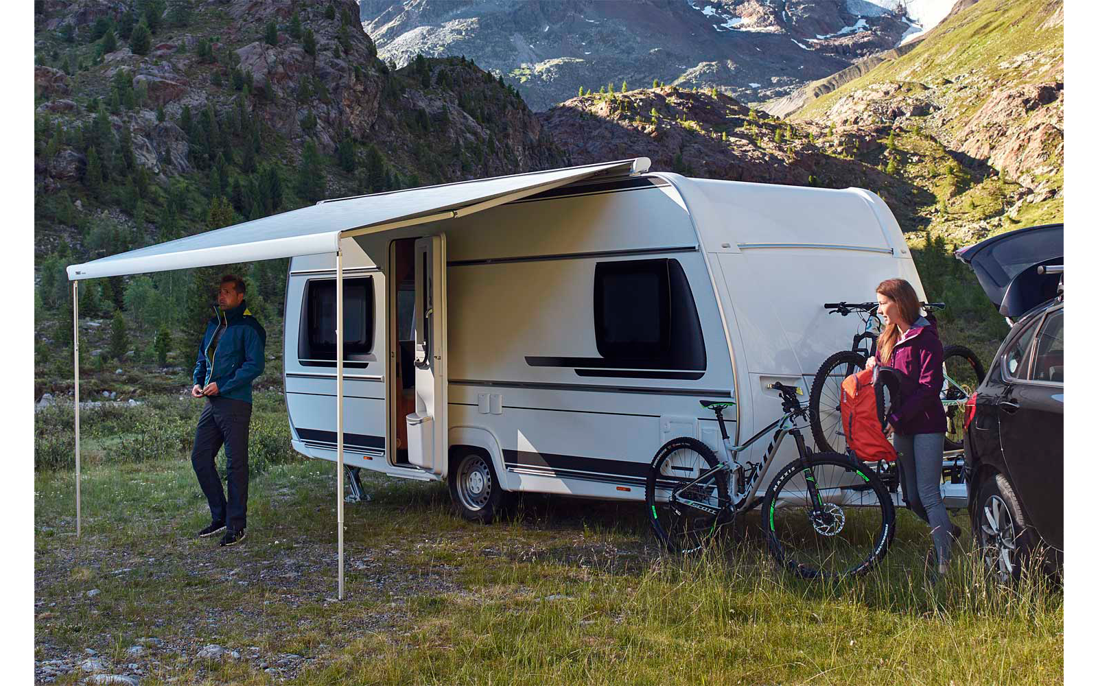 Thule Omnistor 6300 Dachmarkise Gehäusefarbe Eloxiert Tuchfarbe Mystic Grey 3,25 m