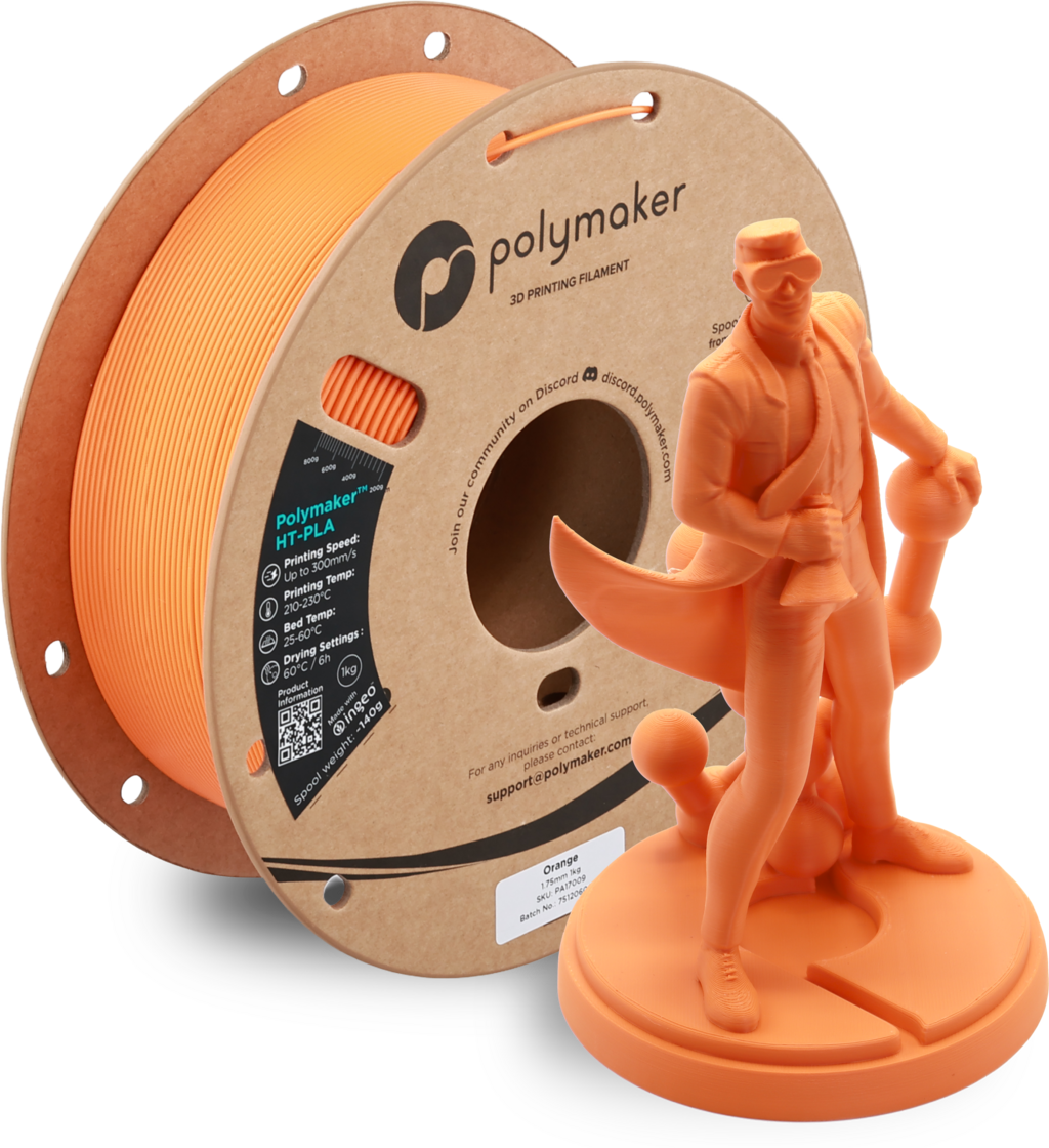 Polymaker  HT-PLA Orange, 1,75 mm / 1000 g    Hochleistungs-PLA für hitzestabile 3D Druckanwendungen in Orange