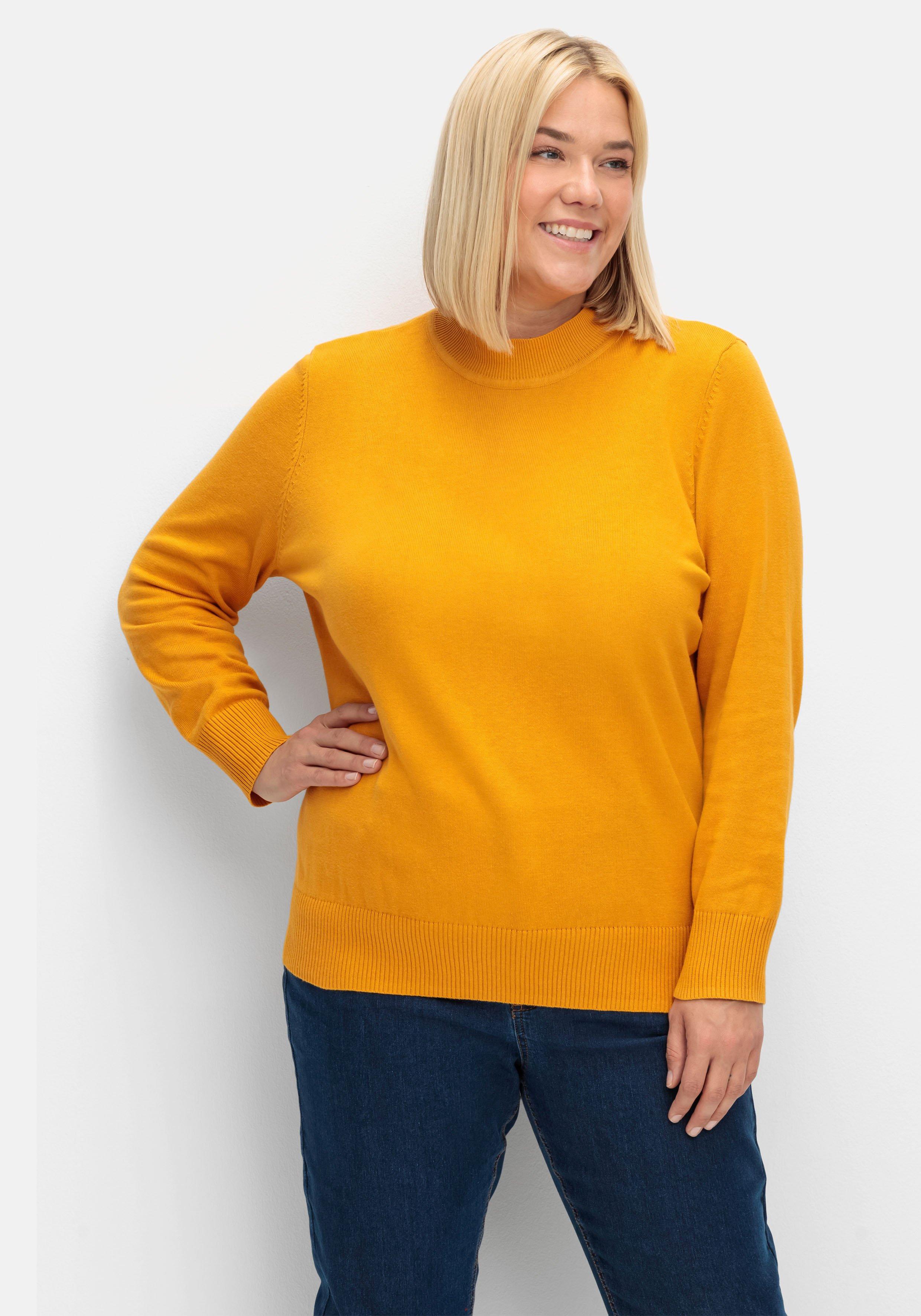 Pullover aus Feinstrick, mit Stehkragen