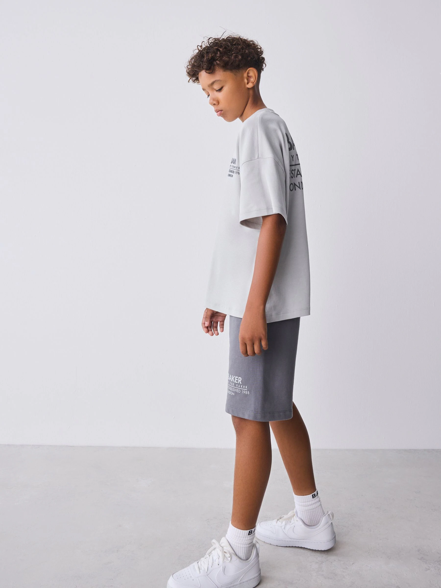 Baker by Ted Baker Oversized Tonal Graphic T-Shirt and Shorts Set