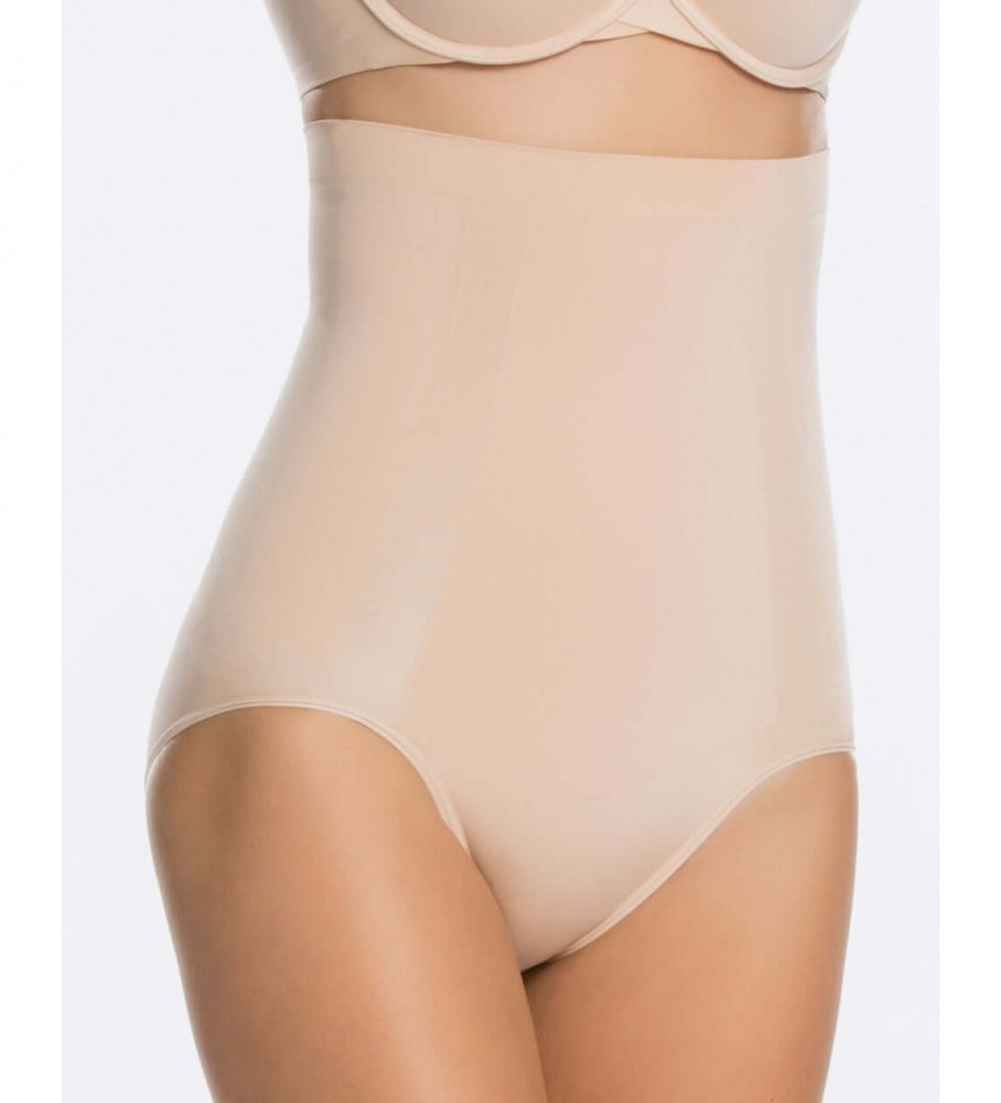 Cinta modeladora invisível de cintura alta SPANX na cor nude.