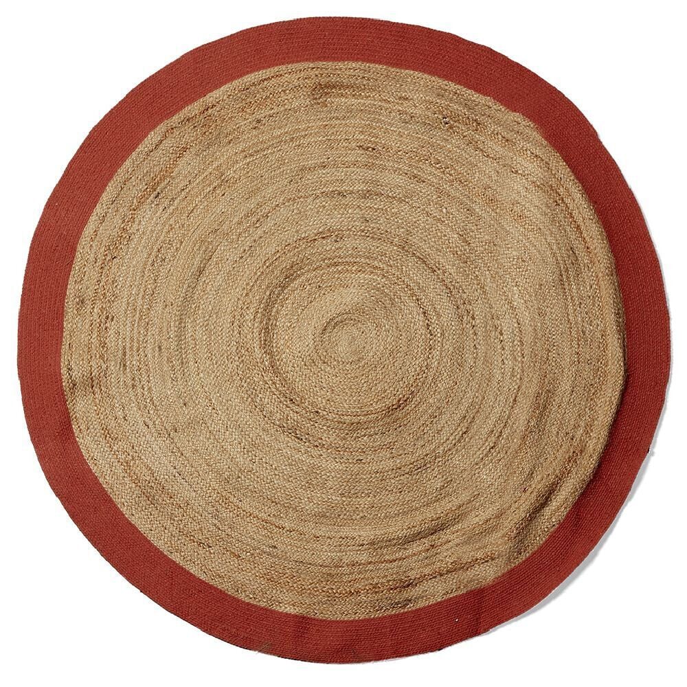 Tapis jute et coton Ø180cm terracotta