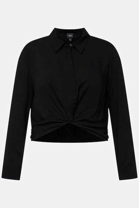 Hemdbluse, Knoten, kurz, Hemdkragen, Langarm