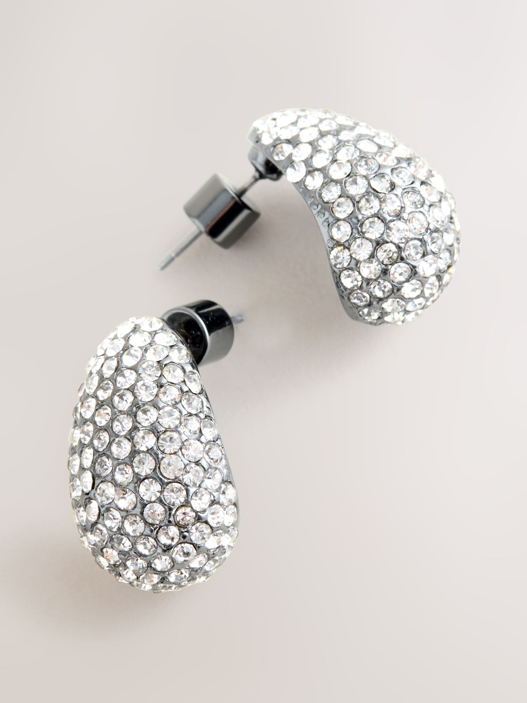 Brons - Pavé Teardrop Stud Earrings