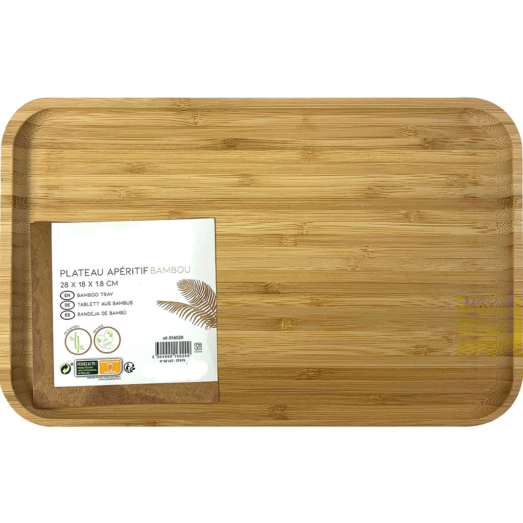 Plateau apéro bambou 28x18cm
